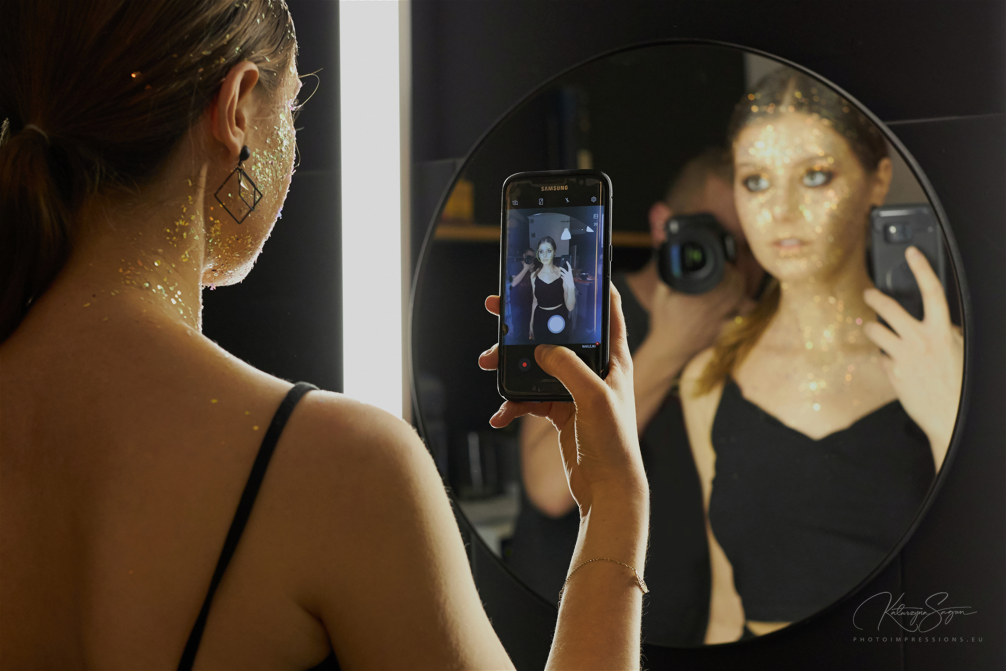 Backstage of the photoshoot